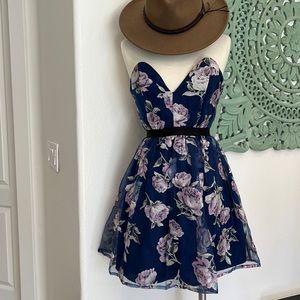 TOBI skater floral dress chiffon with lining Romantic girly flattering XS